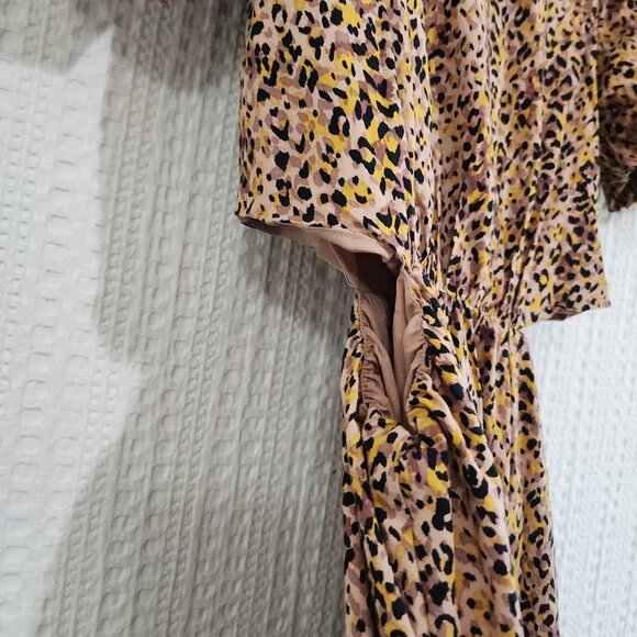WAYF Plaza Cheetah Cut Out Tiered Women's Maxi Dress Size XS Anthropologie - Picture 7 of 14